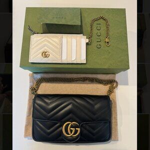 Black GUCCI GG Marmont Super Mini Bag